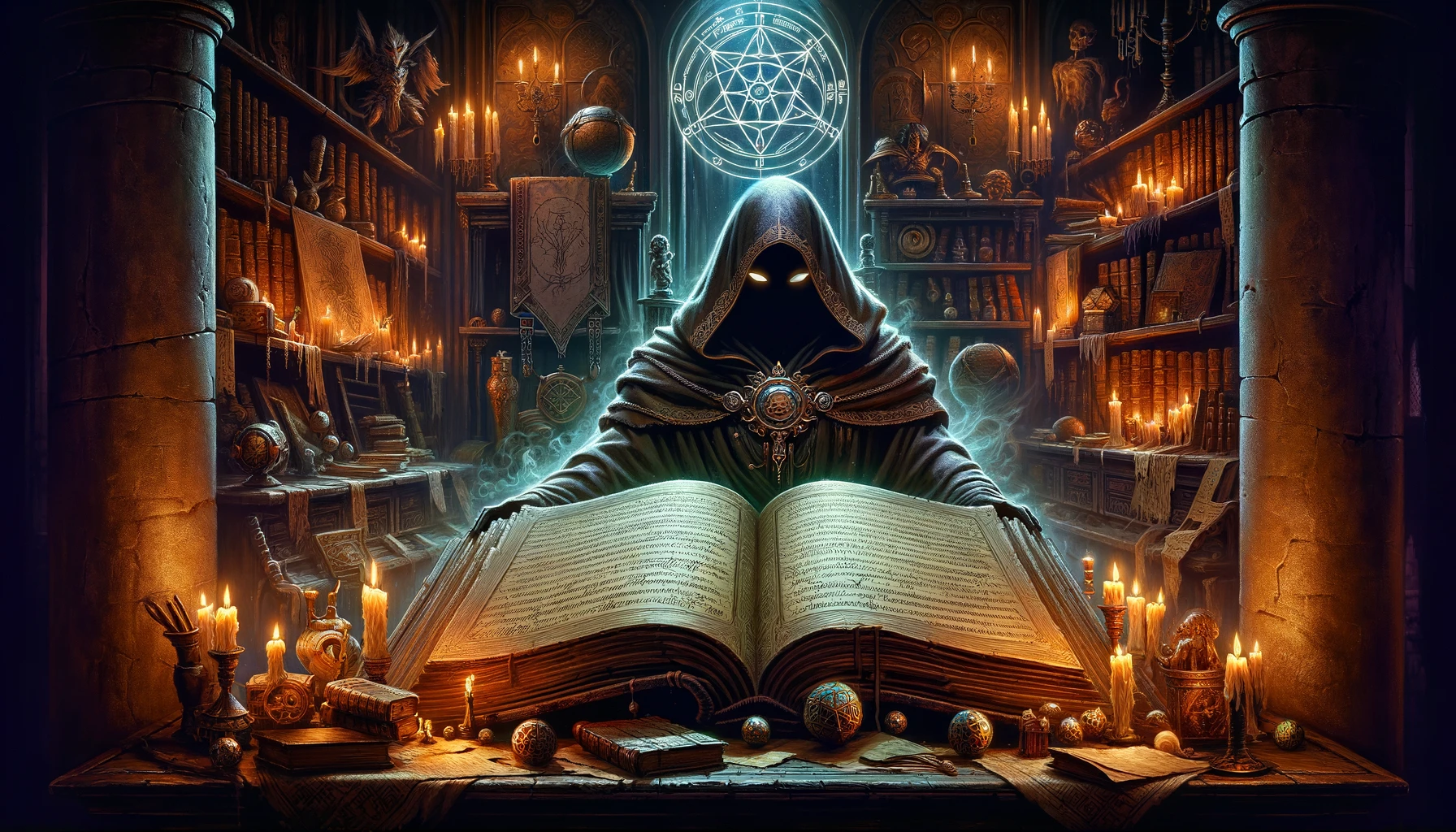 Art of a magical Dungeon Master at work