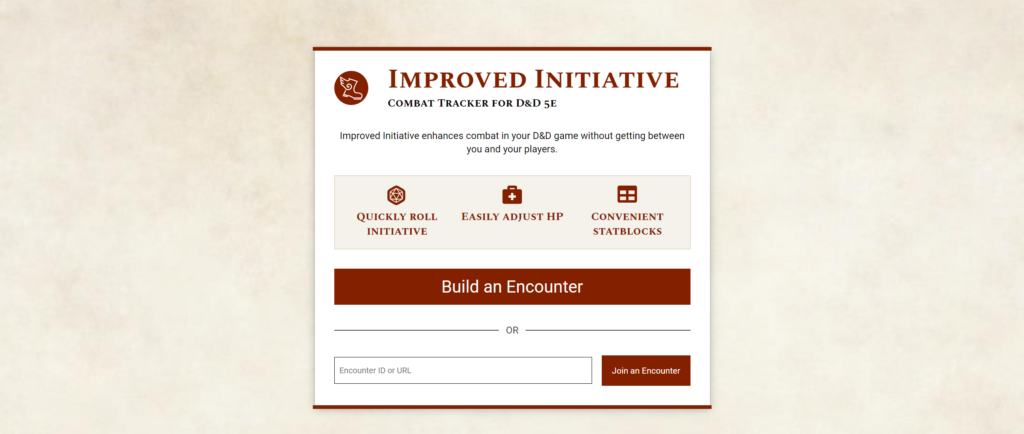 Improved Initiative combat tracker