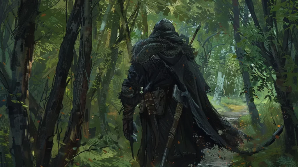 Warrior in the woods art