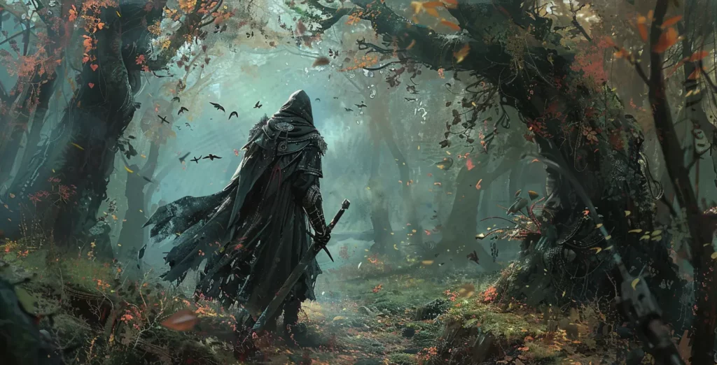 Warrior in the woods art